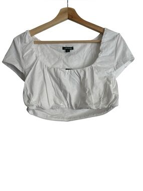 wild fable white short sleeve cropped top NWT Size M